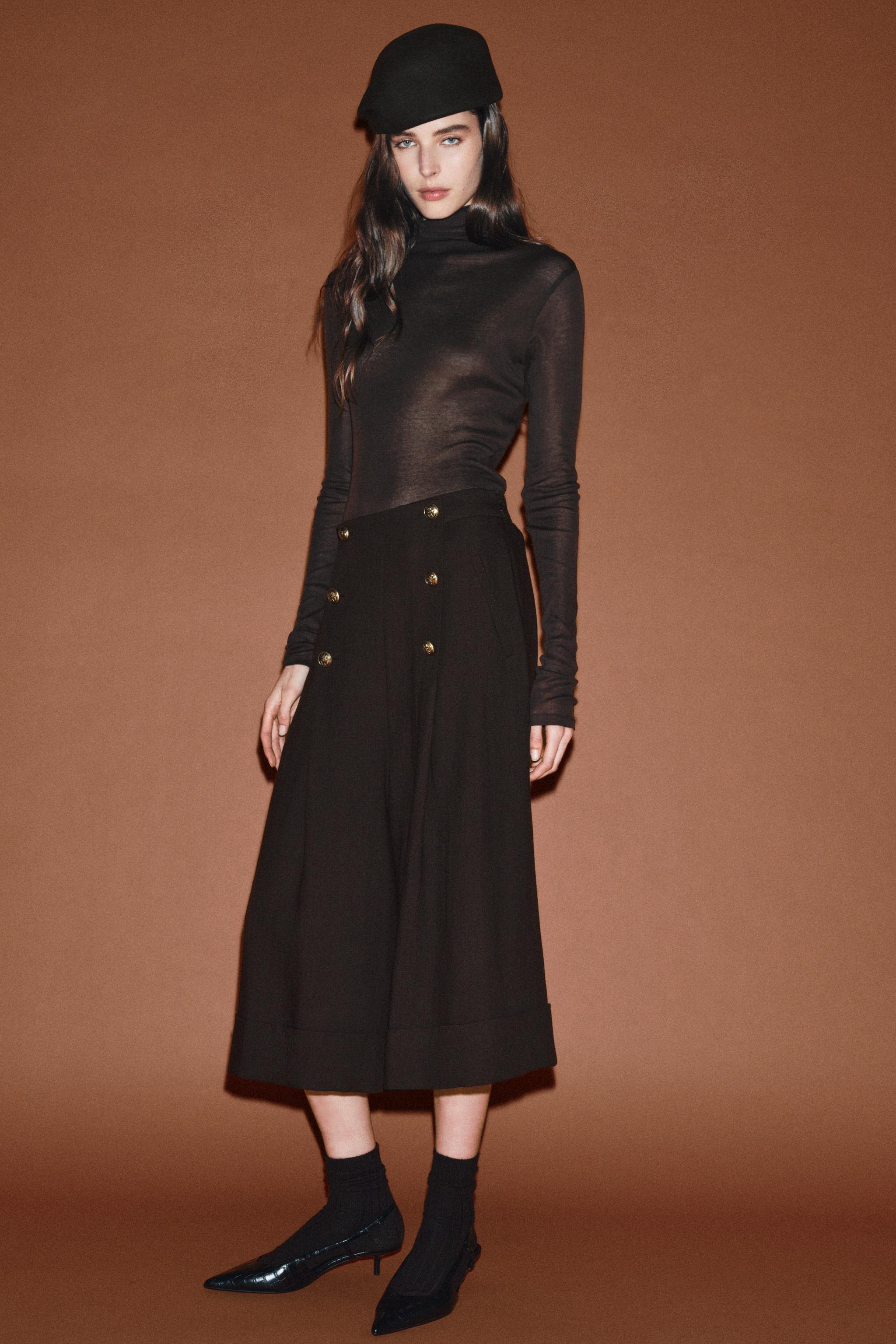 100% WOOL BUTTONED BERMUDA SHORTS ZW COLLECTION